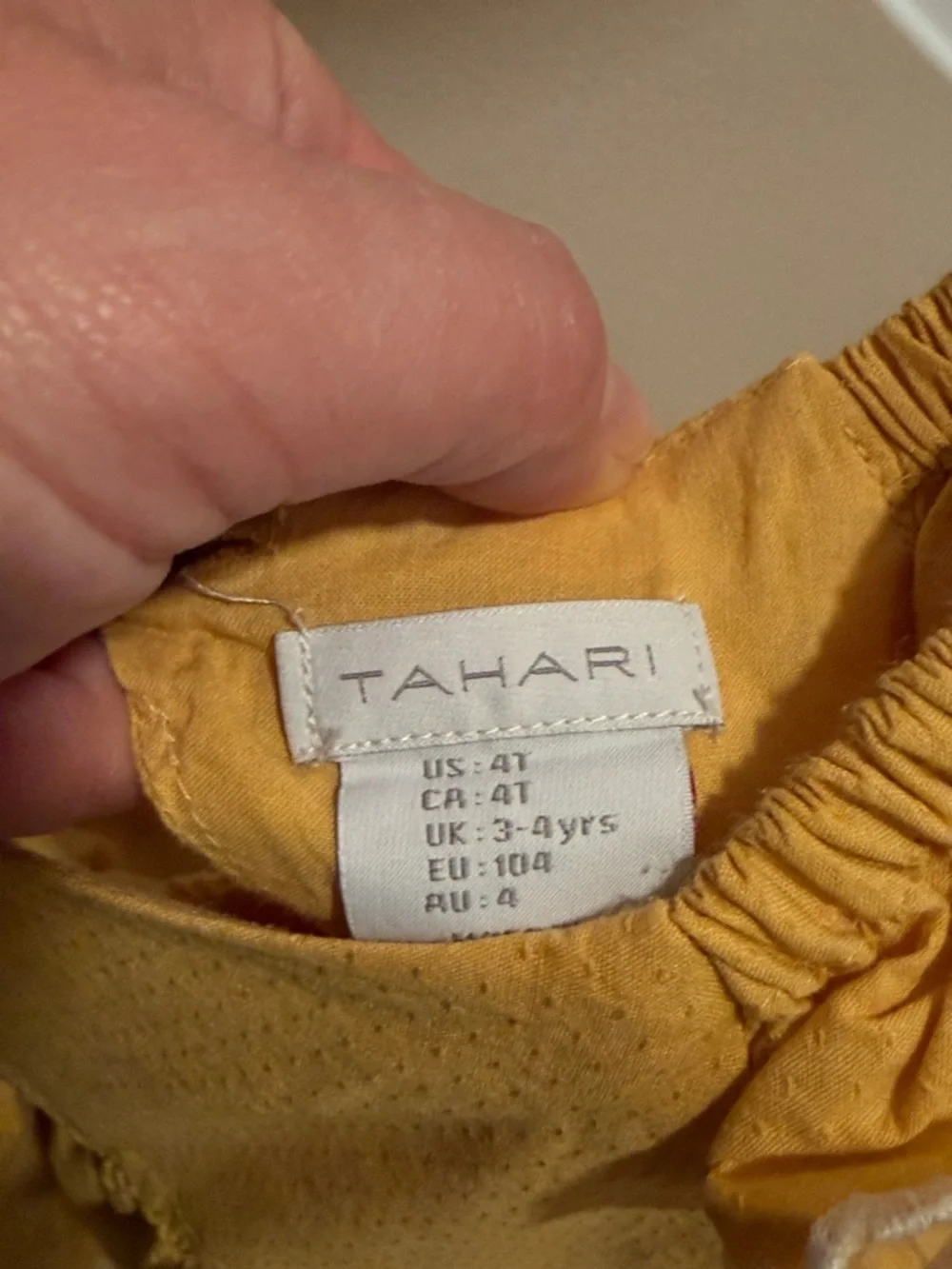 Tahari Girls Cut-Out Mustard Dress y.